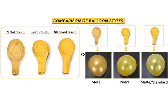 Perbedaan antara balon matte dan balon mutiara