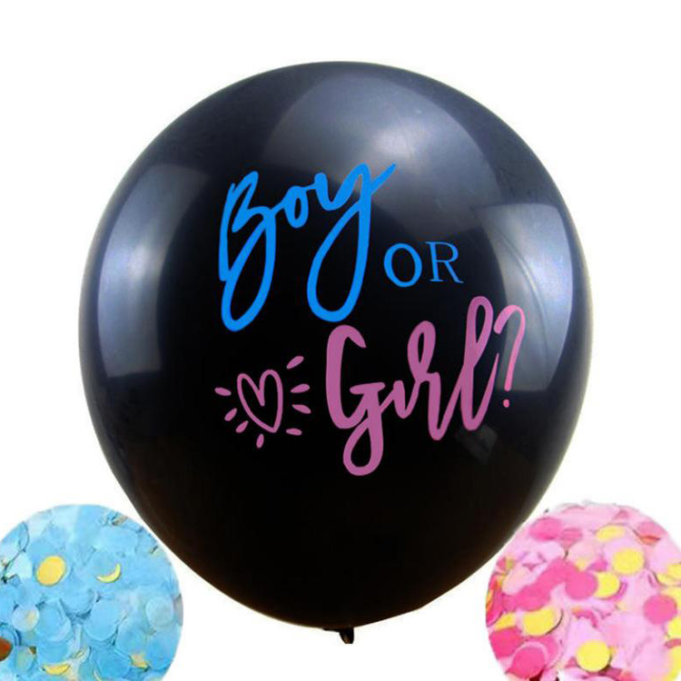 Balon Pengungkapan Gender Hitam 36 Inci