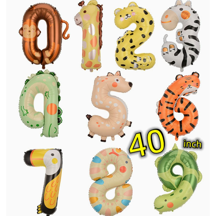 Balon Foil Nomor Hewan 40 Inci