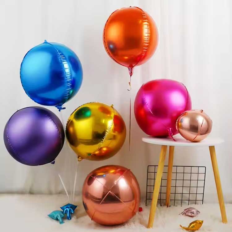Balon Foil Bulat Berwarna 4D