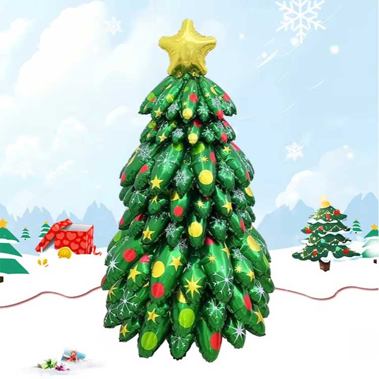 Balon Foil Stand Up Pohon Natal