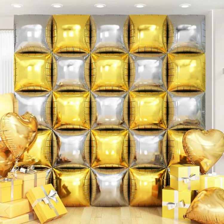Balon foil dinding latar belakang dua sisi