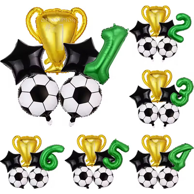 Set Dekorasi Pesta Sepak Bola Digital Hijau