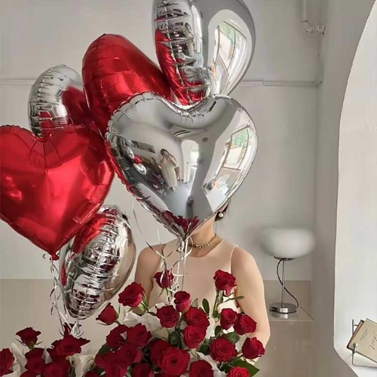 Balon Aluminium Foil Berbentuk Hati