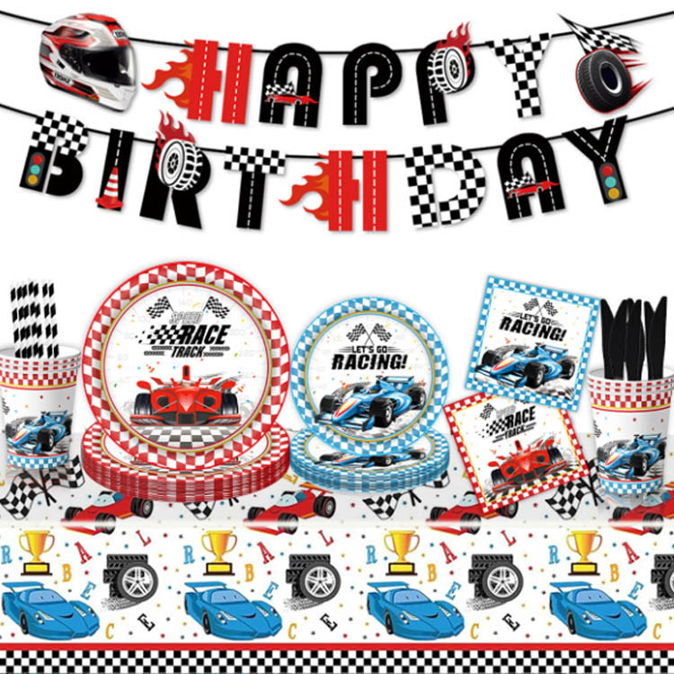 Set piring makan bertema balap