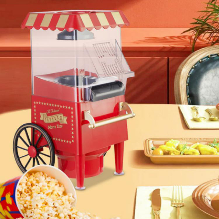 Pembuat Popcorn Kereta Dorong Retro
