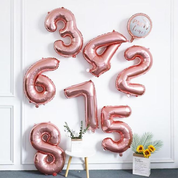 Balon Nomor Rose Gold